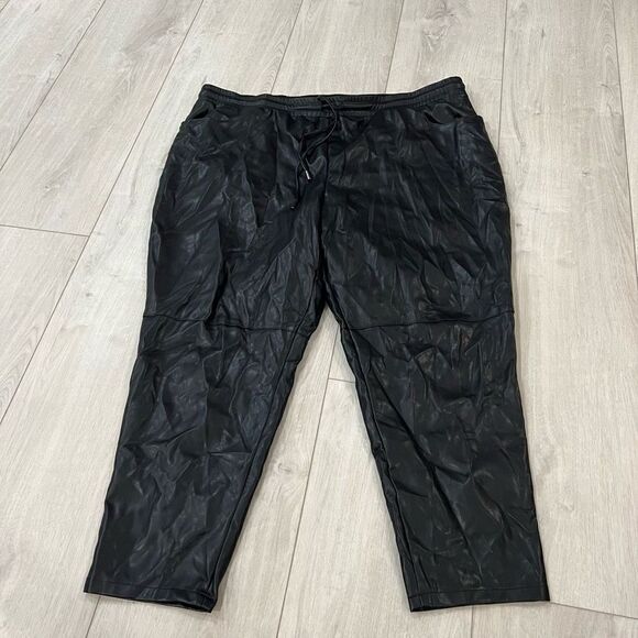 Candace Cameron Bure Regular Faux Leather Pull-On Pant-Black-size 1XP - Picture 1 of 8
